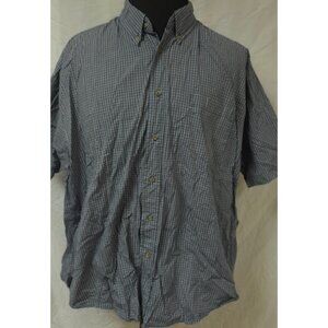 Wrangler Hero Mens 3X Blue Plaid Button Down Short Sleeve Western Cowboy Shirt